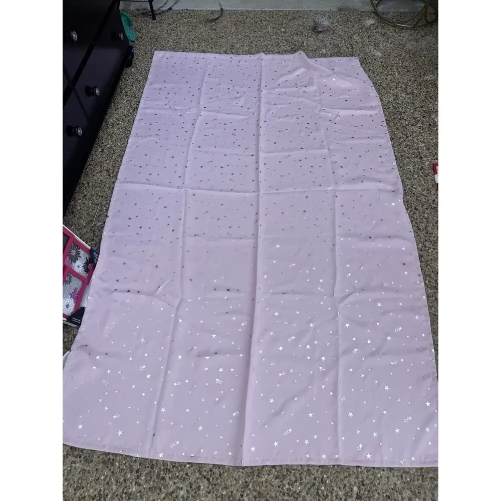 BGment Pink Silver Star Blackout Curtain Panels 51.5 x 84 Set of 2 Rod Pocket